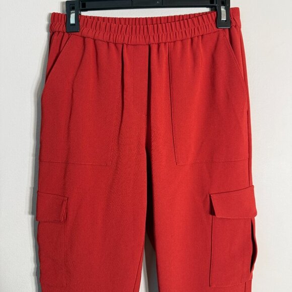 Theory Northsound Cargo Joggers Pants Women's 2 Red Oak Trousers Career Chic NWT - Picture 9 of 14